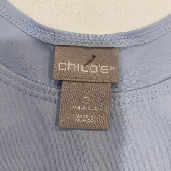 Chico’s Blue Stretch Tank Top Size 0 (S) | Soft Sleeveless Layering Top - Picture 3 of 6